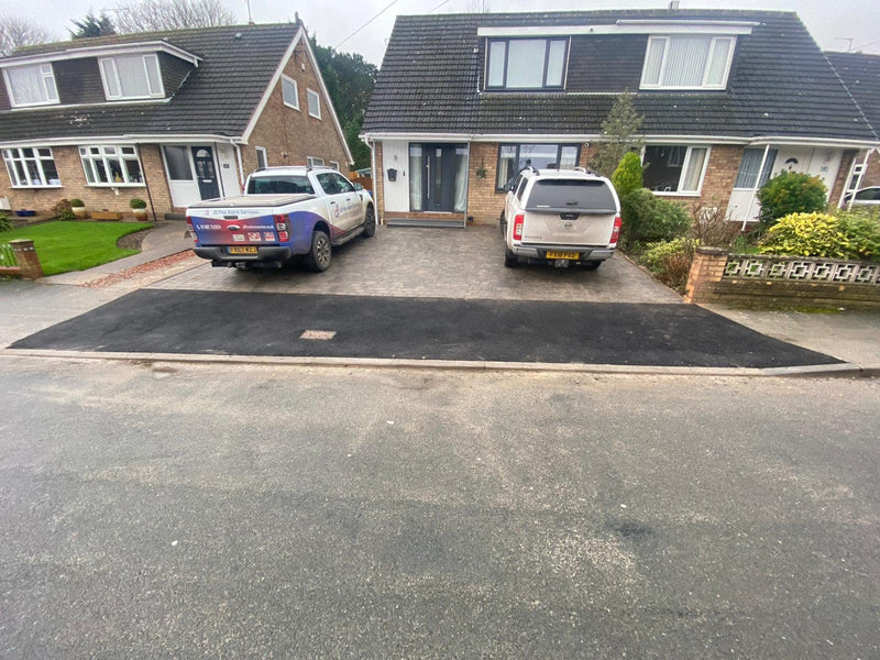 Block paving driveway and dropped kerb in Swanland